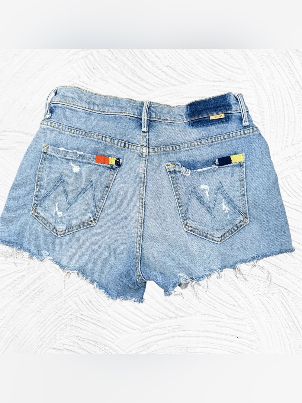 MOTHER Superior Easy Does It Denim Shorts 26X2 Thanks for nothing wash fray
